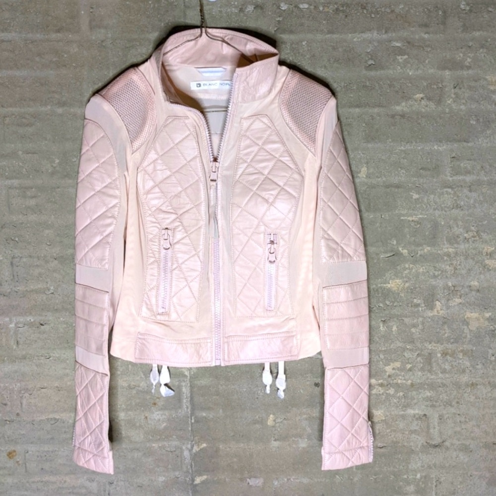 Blanc Noir Moto Jacket pink